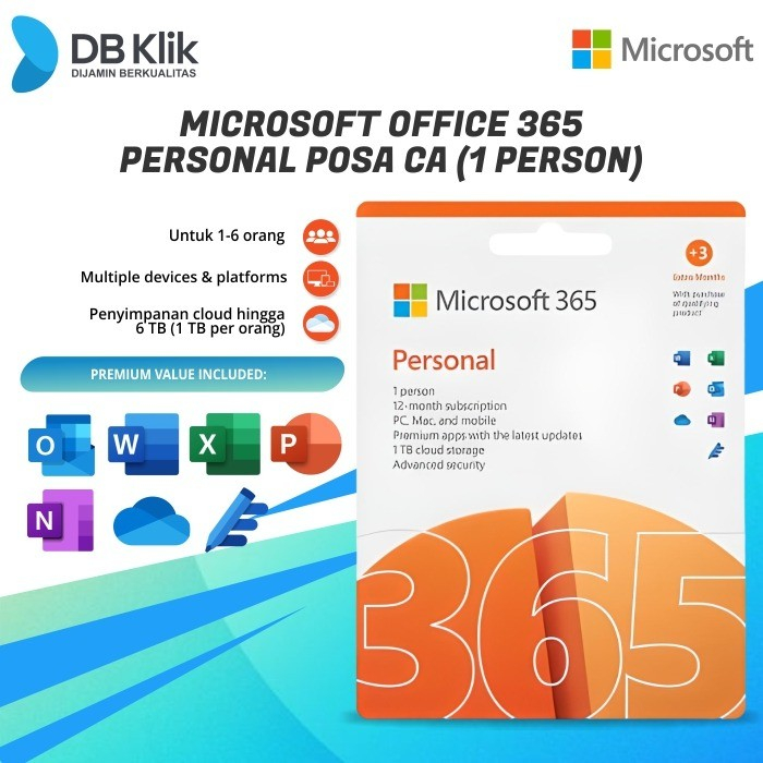 Microsoft Office 365 Personal Posa Ca (1 Person) - Microsoft 365