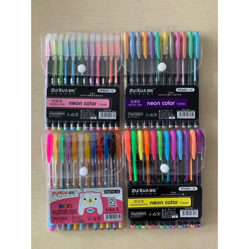 

ZUIXUA Pen Gel set 12 pcs Pulpen warna Balpoint Set