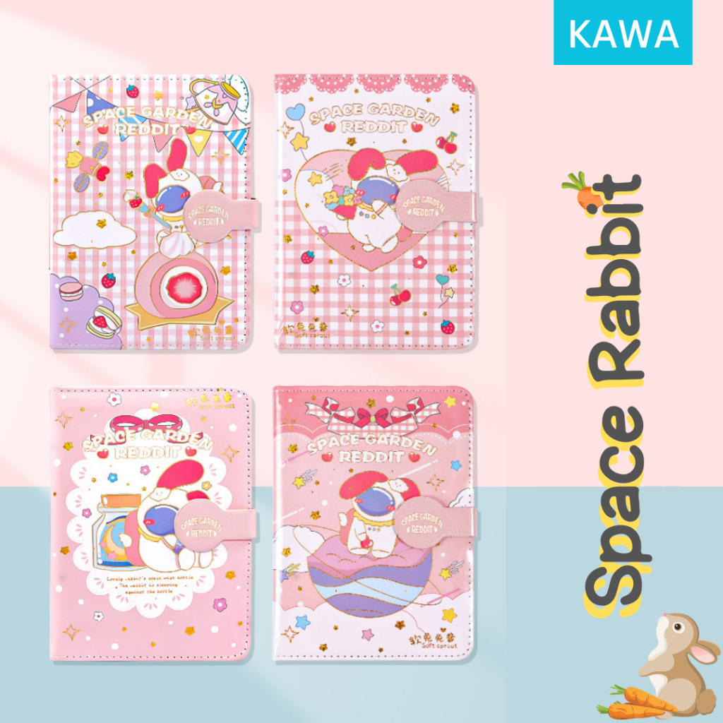 

KAWA Buku Notebook Agenda Lucu Hardcover 64K Leather Kulit Penutup Magnet Fullcolor