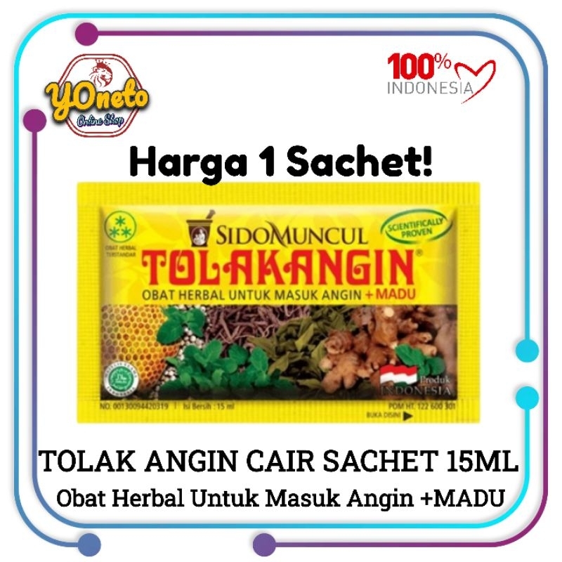 

Tolak Angin Cair 15ml (Harga 1 Sachet)