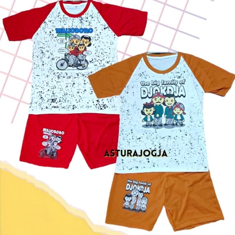 Setelan Kaos Anak Jogja Bahan Katun || Kaos Anak Cowok Cewek Laki Perempuan Oleh Oleh Jogja