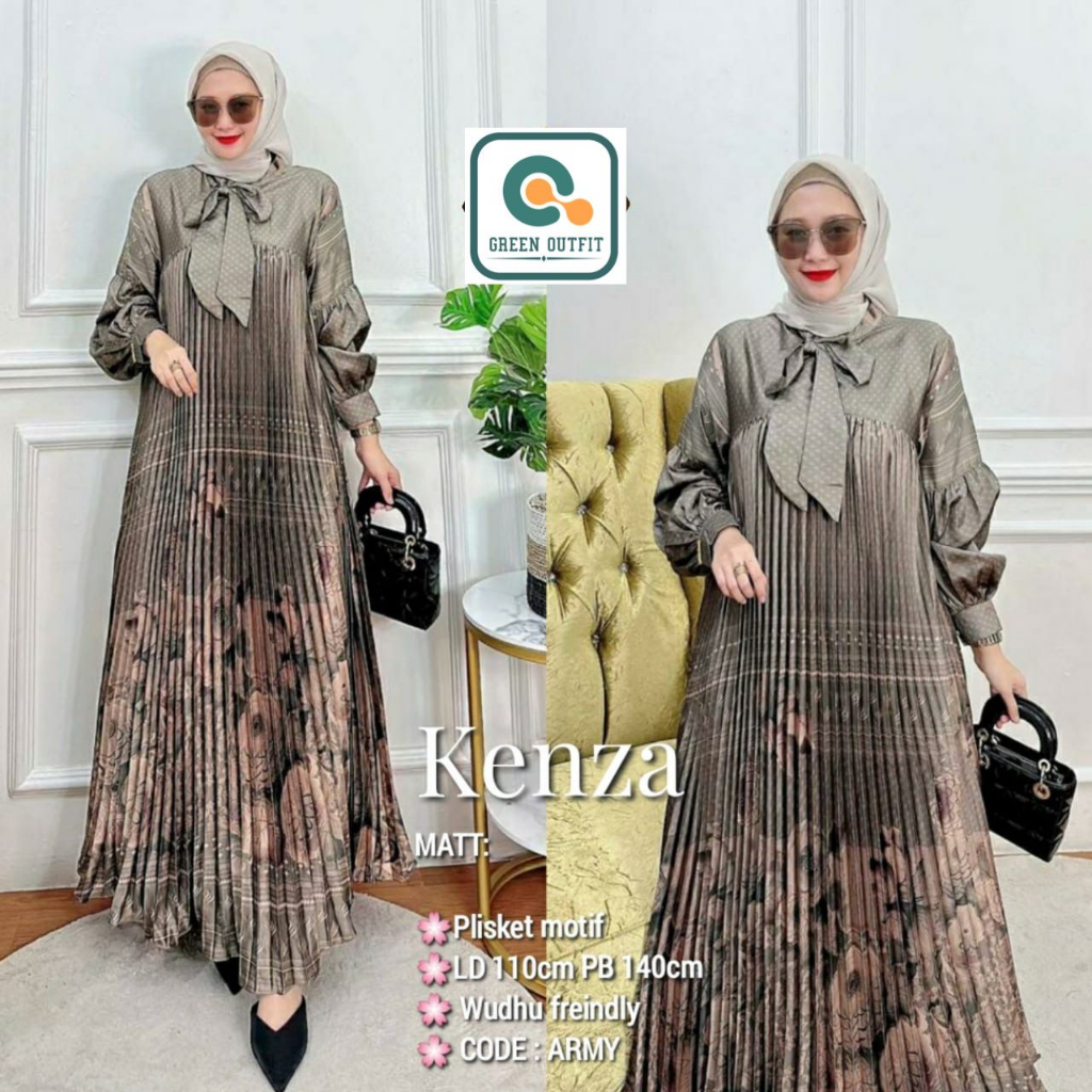 kenza dress dres maxy maxi pakaian baju gaun gamis pesta kondangan nikahan perempuan wanita cewe cew