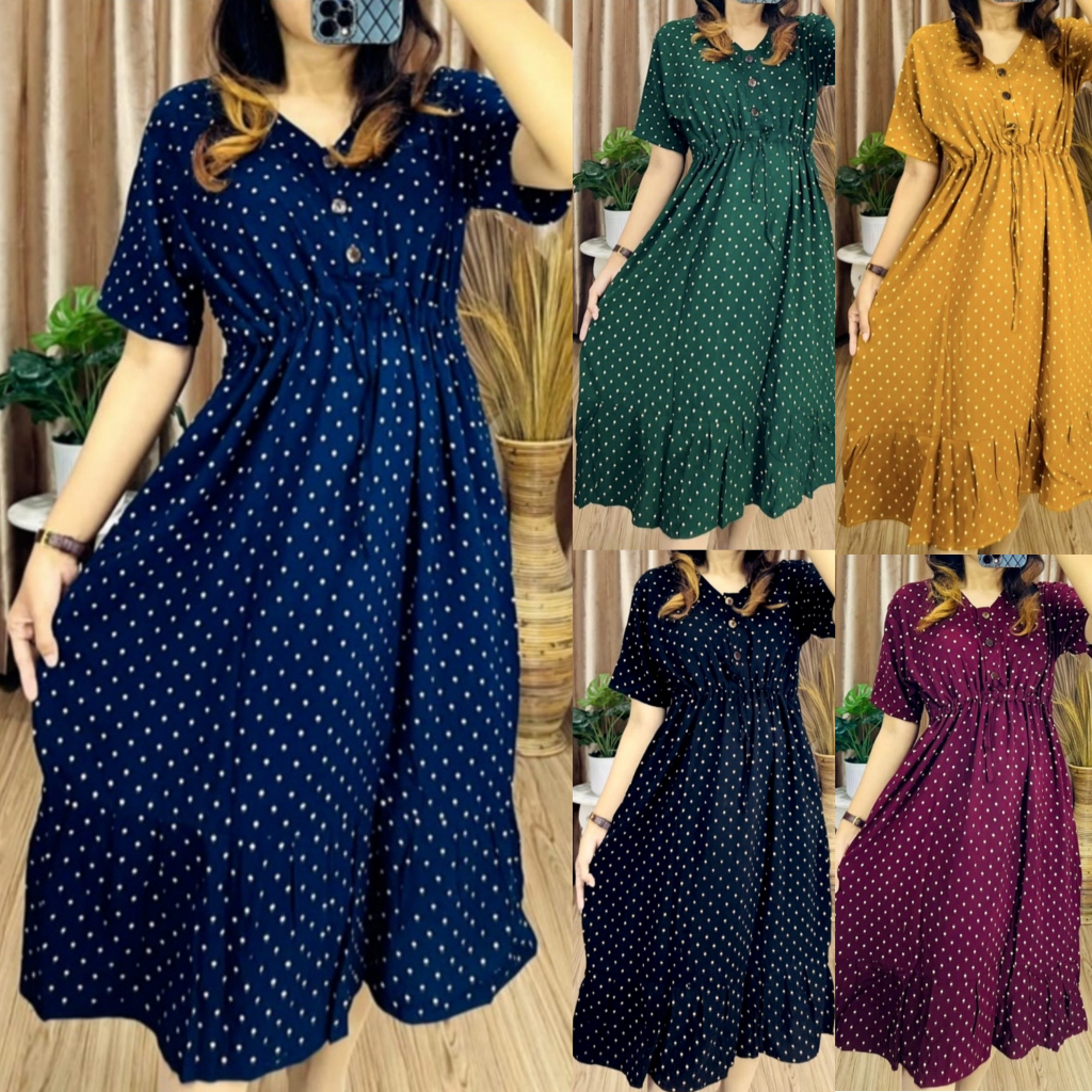 Baju Daster Busui Kekinian Murah Wanita Andin Kimono Ruffle Kekinian Rayon Premium Serut Kerut Kanci