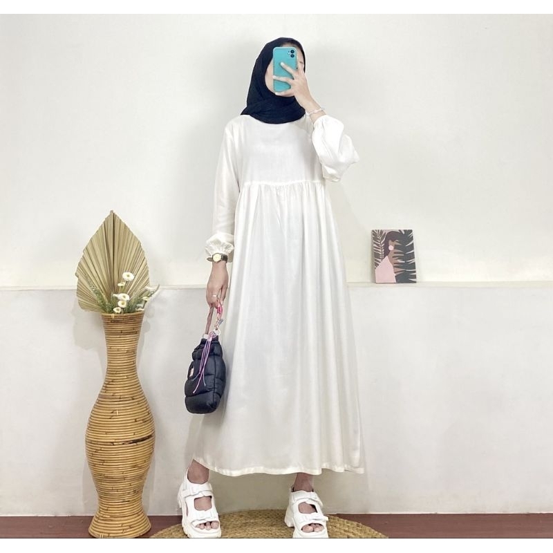 Gamis Lesti,midi dress,baju terlaris kekinian