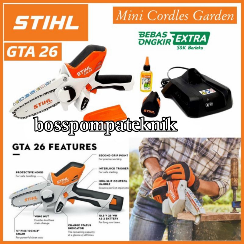 STIHL GTA 26 Mesin potong ranting pohon Chainsaw mini Cordless