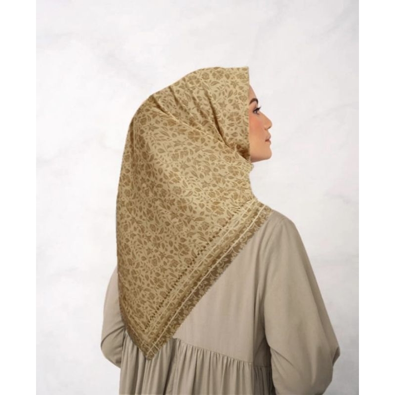 SALE HIJAB / ORINAA KUNING MUDA / COD / KERUDUNG VOAL MOTIF / SEGI EMPAT VOAL / JILBAB TERBARU / LAS