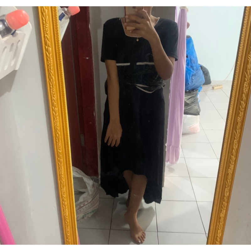 Preloved rok panjang pendek hitam/rok unik