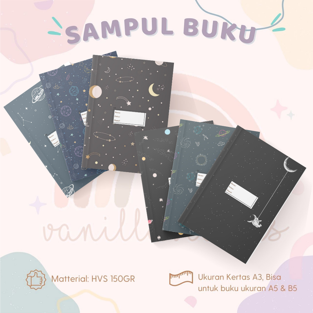 

6 LEMBAR SAMPUL BUKU AESTHETIC OUTERSPACE