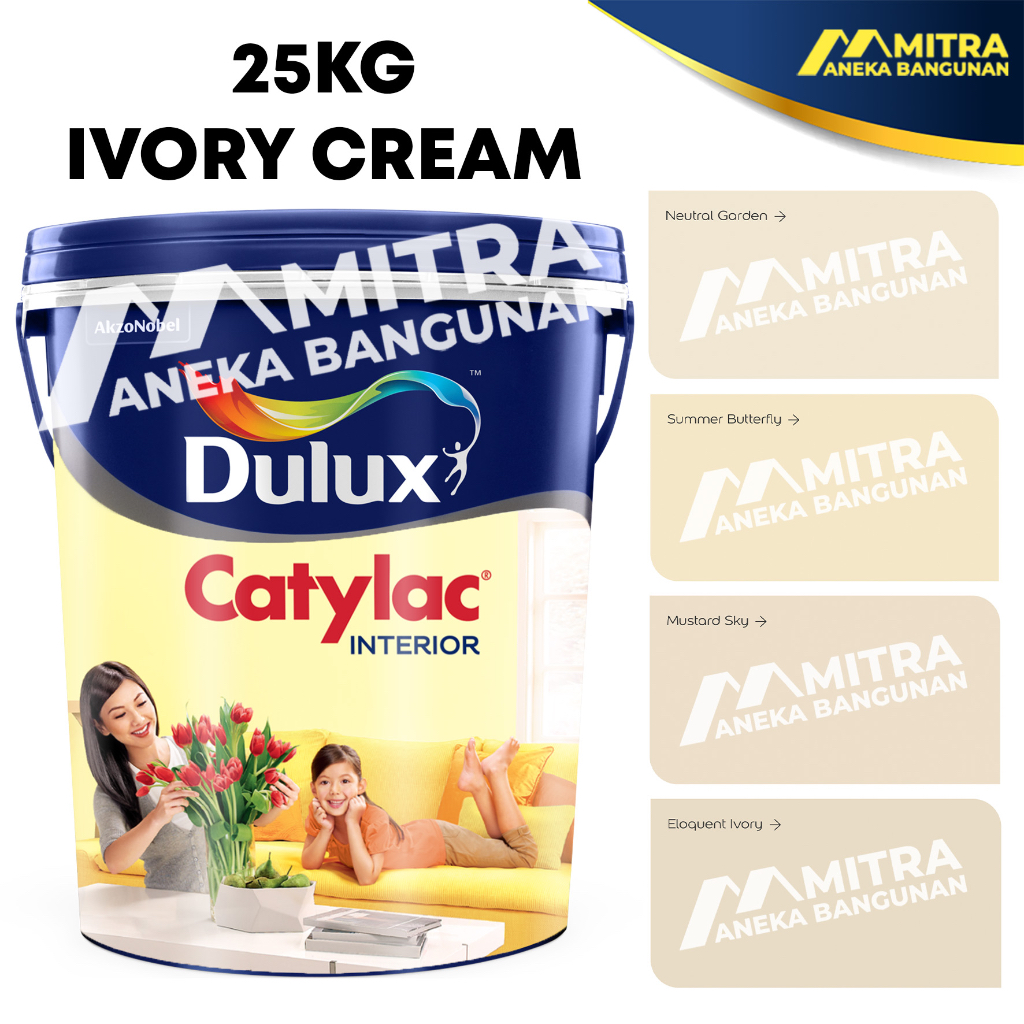 CAT TEMBOK DULUX CATYLAC INTERIOR 25 KG PAIL / IVORY CREAM