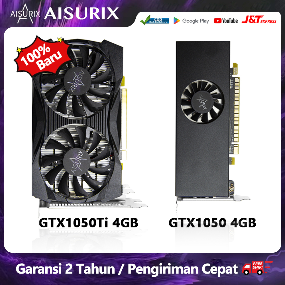 AISURIX GTX 1050Ti 4GB VGA Card GDDR5 GTX 1050 2GB Graphics Card Memory gaming VGA Card 128bit