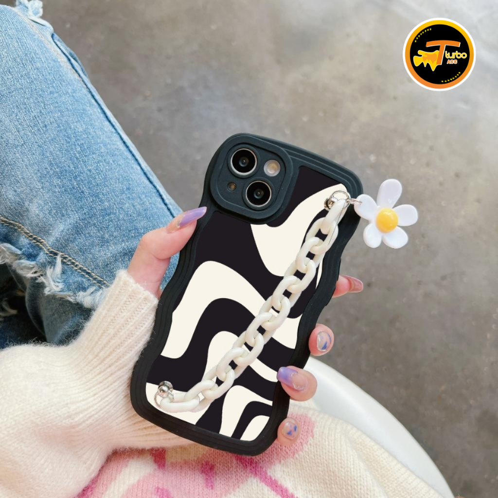 GC54 GC63 CASE CASING SILIKON WAVY WAVE CARACTER RANTAI BUNGA FOR IPHONE 13 PROMAX 14 14 PRO TA4545