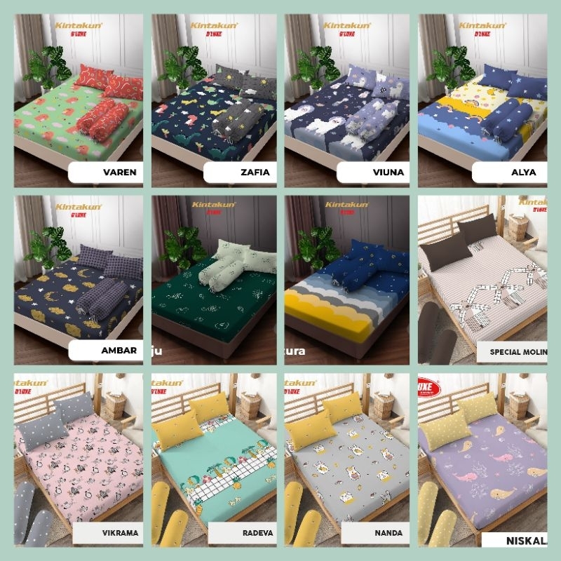NK Sprei 180x200 King B2 Motif Karakter Anak Kintakun D'luxe Microfiber 20 cm (5in1)