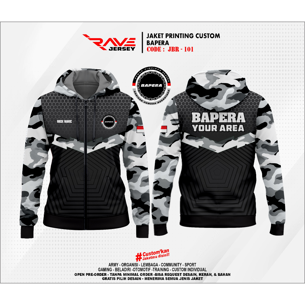 JAKET BAPERA FULL PRINTING SUBLIM CUSTOM (DESAIN SUKA SUKA)