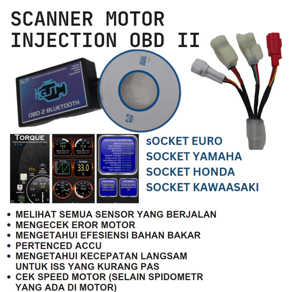 Alat Scanner Motor Injeksi OBD 2 EURO 5 Versi Android