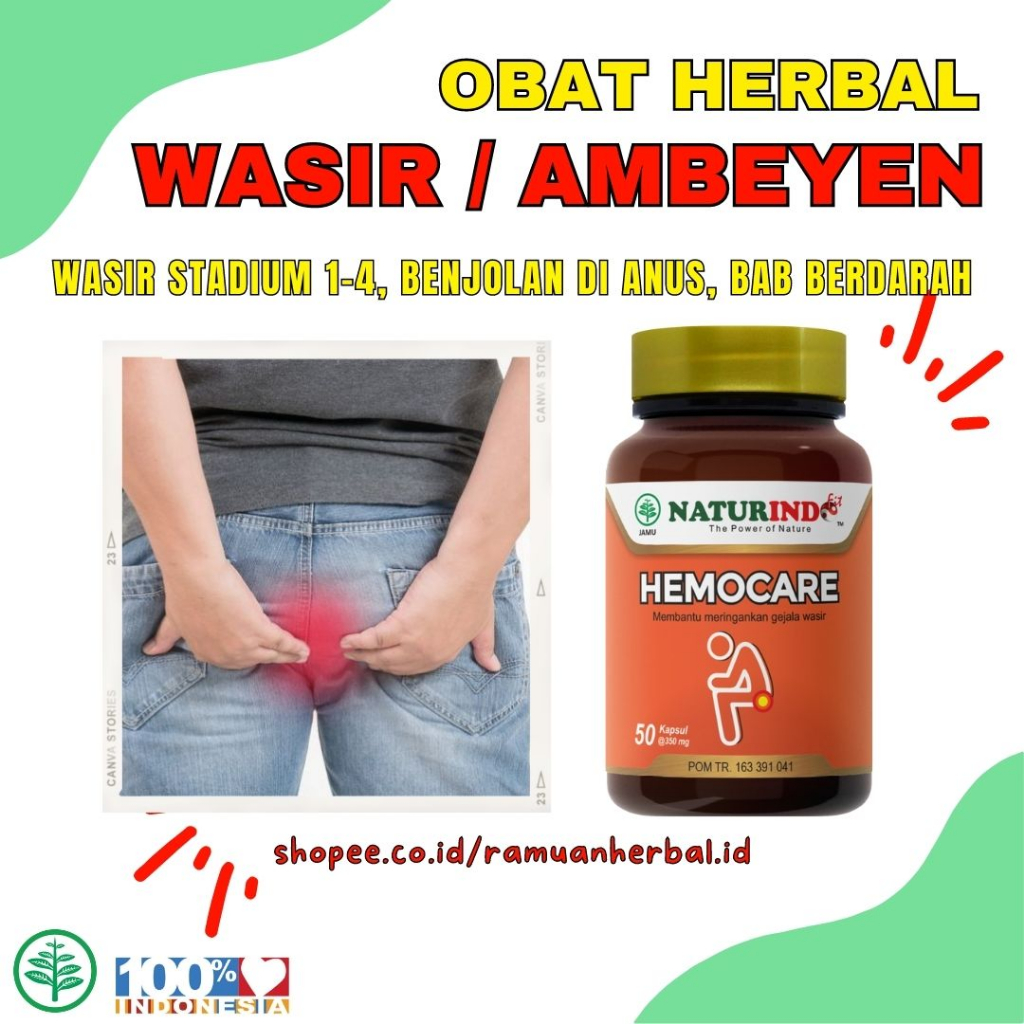 Obat Wasir Ambeyen Ambien Ampuh Stadium 1 - 4 Jamu Herbal Ambeyen Ambien Hemocare Naturindo