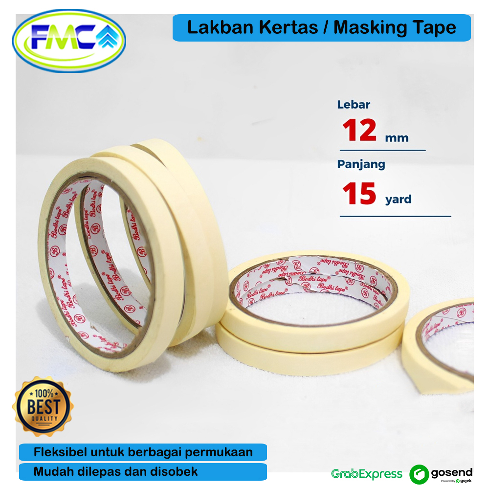 

Isolasi Lakban Kertas Masking Tape 12mm 24mm 48 mm Selotip Besar Kecil 1 Inch 2Inch Daya Rekat Kuat Premium