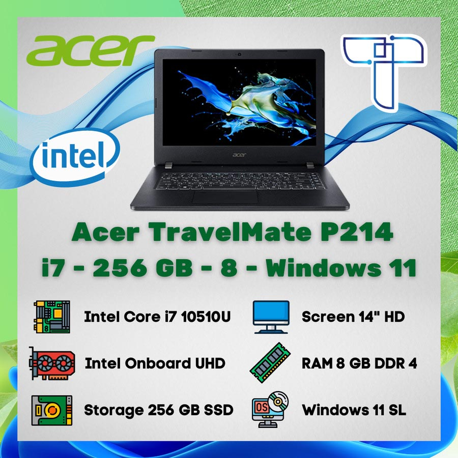 Acer Travelmate P214 Laptop Notebook - i7 - 256 GB - 8 GB - Windows 11 - 8GB, 256GB SSD