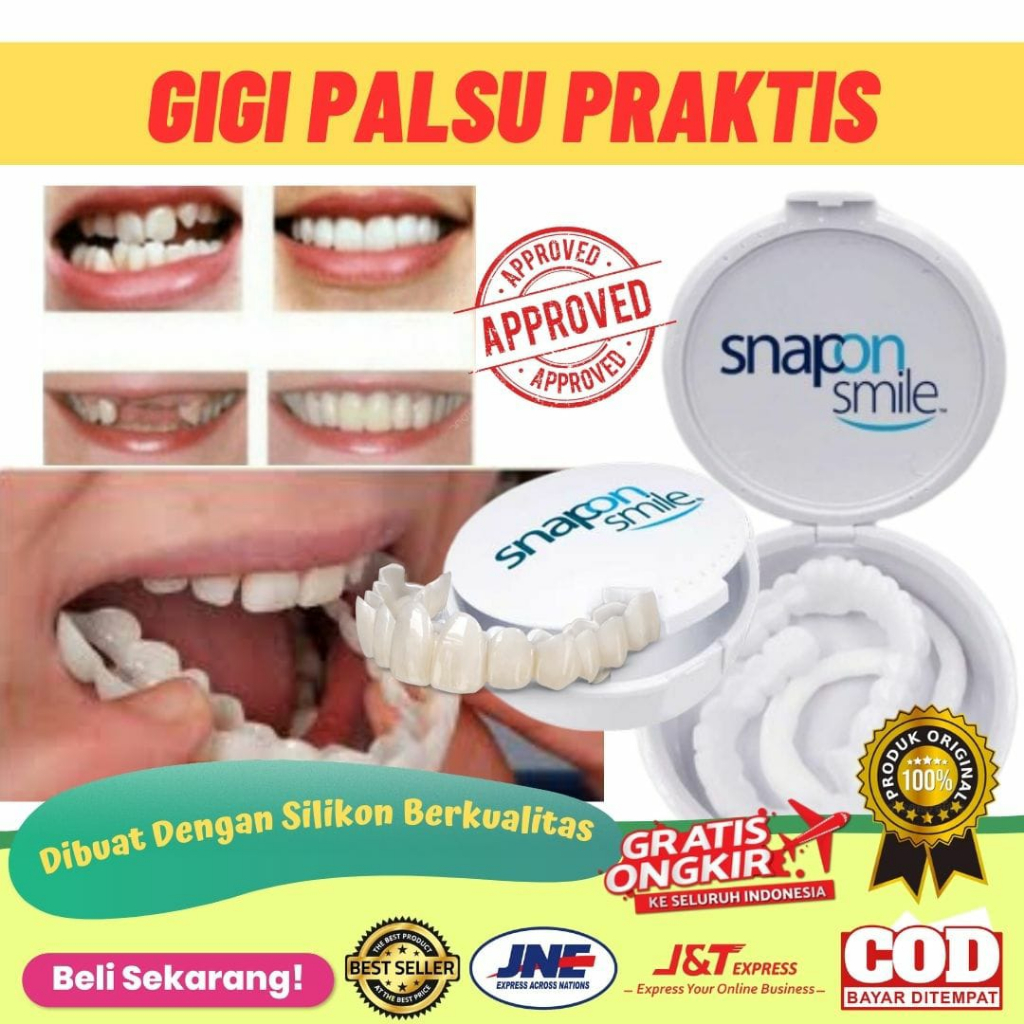 Snap On Smile Gigi Palsu 100% Original Asli /Gigi Palsu venner - Gigi Palsu Silikon 1 Set TERLARIS