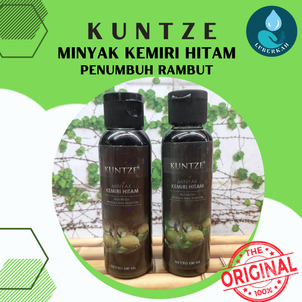 KUNTZE MINYAK KEMIRI HITAM ORIGINAL BPOM - PENUMBUH RAMBUT - Minyak Kemiri Murni Alami Penumbuh & Pe