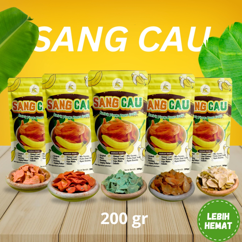 

Sang Cau Viral Keripik Pisang Pedas/Gurih/Asin/Original (200 gr)