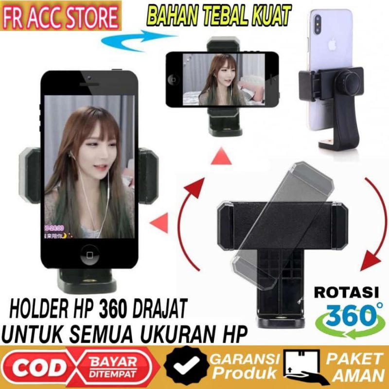 Phone Holder 360 Derajat Holder U 360 Japit Rotation Tripod Dudukan HP
