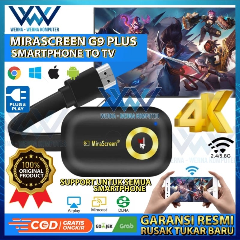 Mirascreen G9 Plus 2,G+5G 4K Wireless Wifi Display dongle Mirroring Smartphone to TV