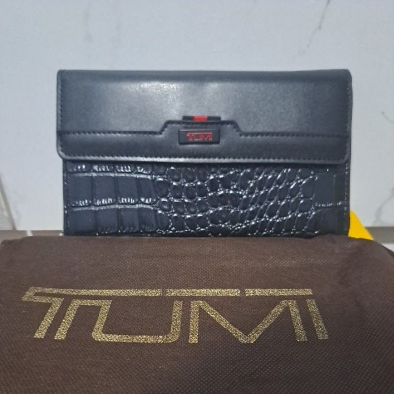 JUAL CEPAT CLUCT LEBARAN MEREK : TUMI WALET ORIGINAL CHINA STORE 100% Kulit Sapi Mix Kulit Ular Asli