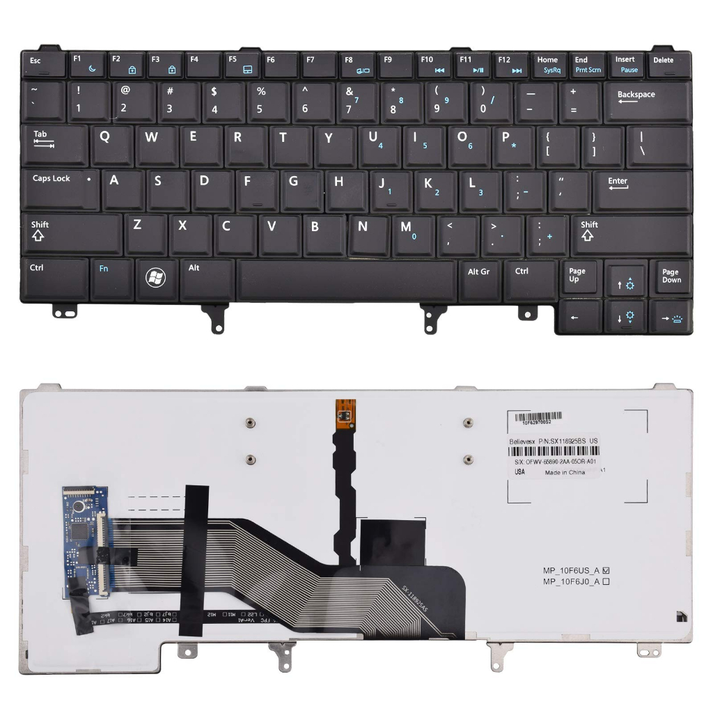 KEYBOARD DELL E6330 E6420 E6420ATG E6430 E6430ATG E6430S E6440 Backlight Tanpa Pointer