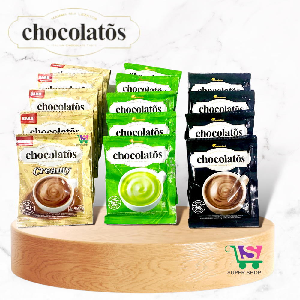 

Chocolatos Drink Chocolate / Matcha / Creamy (isi 10pcs) . Bubuk Minuman