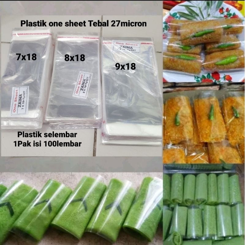 Plastik OPP lem One sheet selembar plastik risoles dadar gulung kue