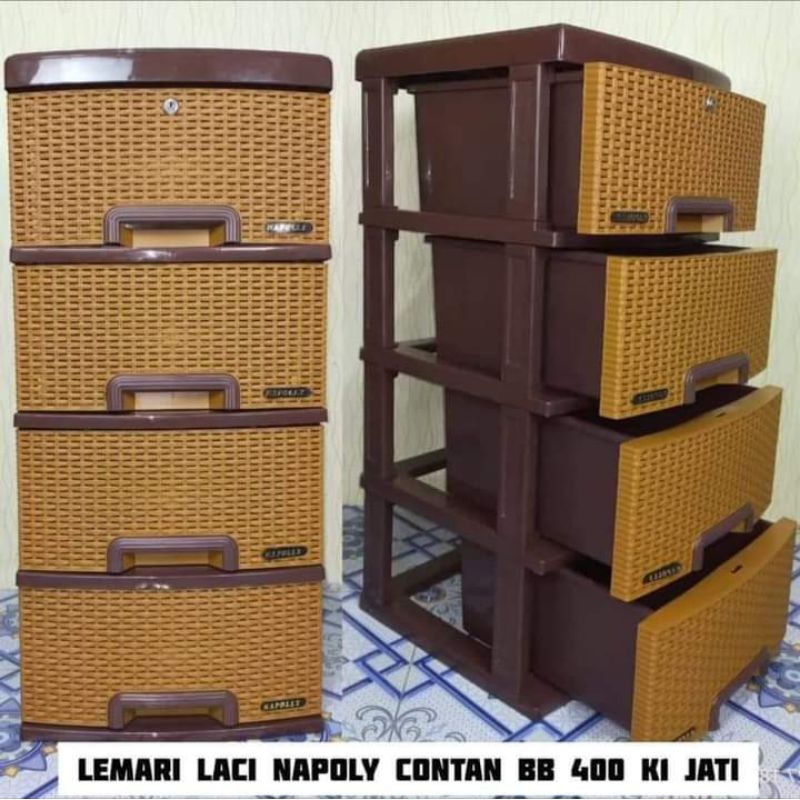 Lemari Pakaian/Lemari Laci Napolly Motif Rattan Rotan/Lemari laci/Lemari Serbaguna/Lemari