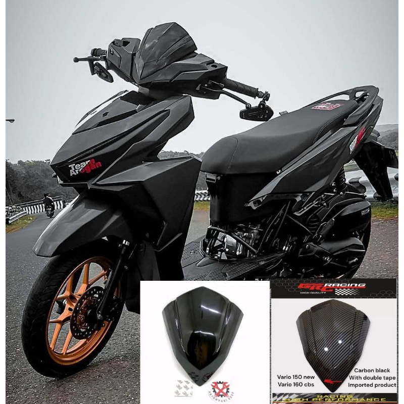 Visor winshield variasi vario 125 led 150 led lama old pnp vario 160 new led motif carbon wtp & hita