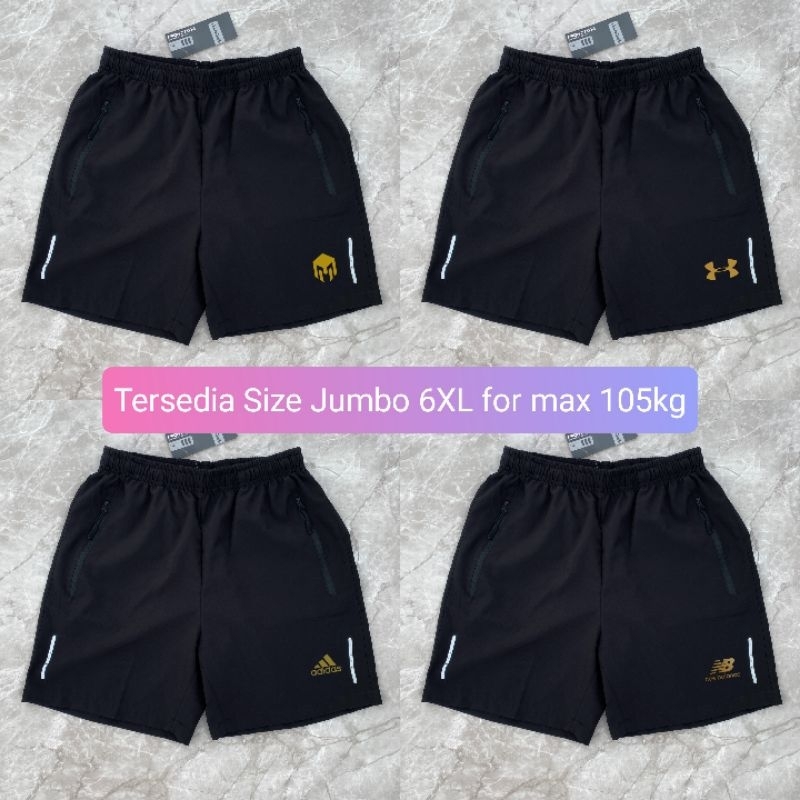 Celana Pendek Olahraga Parasut Unisex ukuran Jumbo Besar