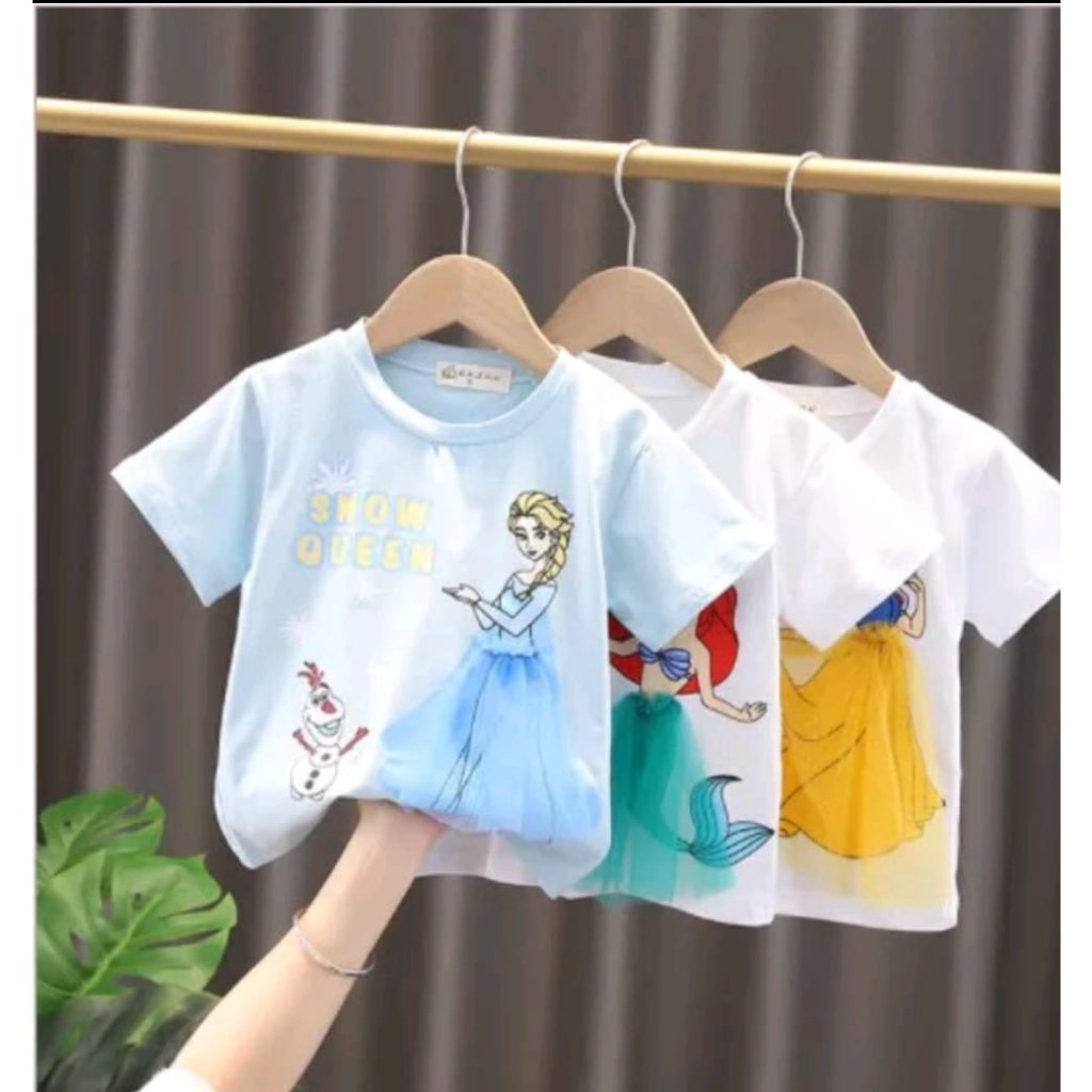Rillyoutfit BJ001 Kaos Anak Perempuan Lengan Pendek Import