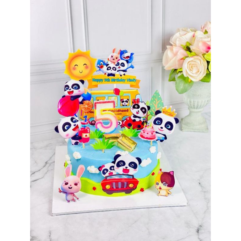 

kue ulang tahun birthday baby bus topper