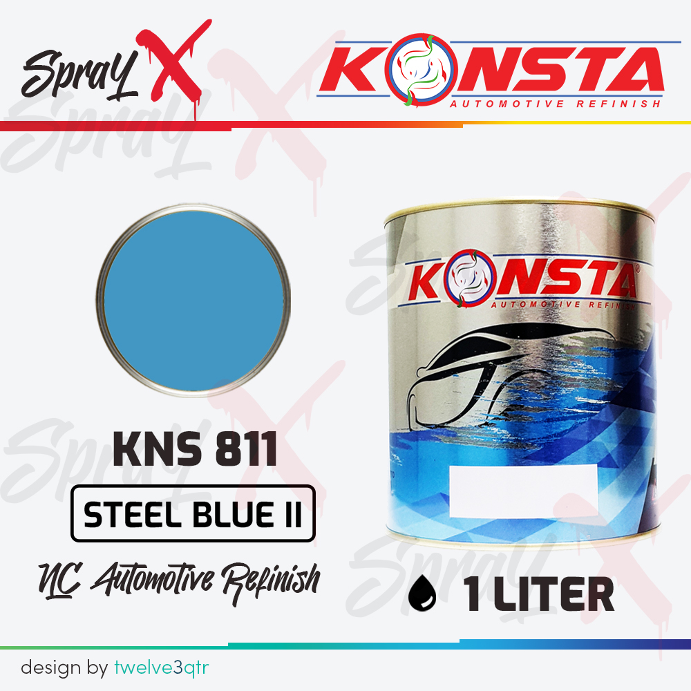 KONSTA NC SOLID STEEL BLUE II 811 / BIRU MUDA #811 1 LITER - CAT DUCO
