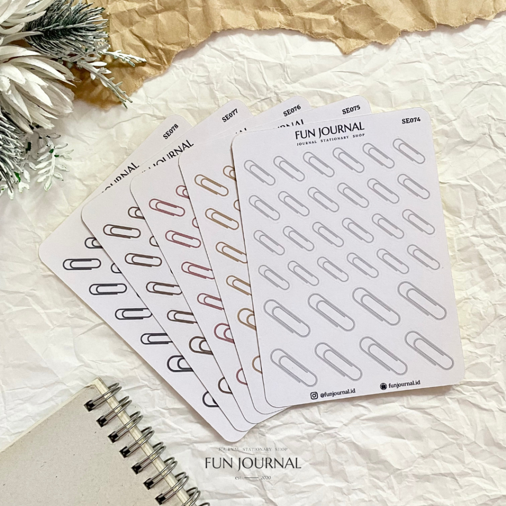 

PAPER CLIP STICKER STIKER SHEET UNTUK JOURNAL JURNAL PLANNING PLANNER DIY BUJO SCRAPBOOK