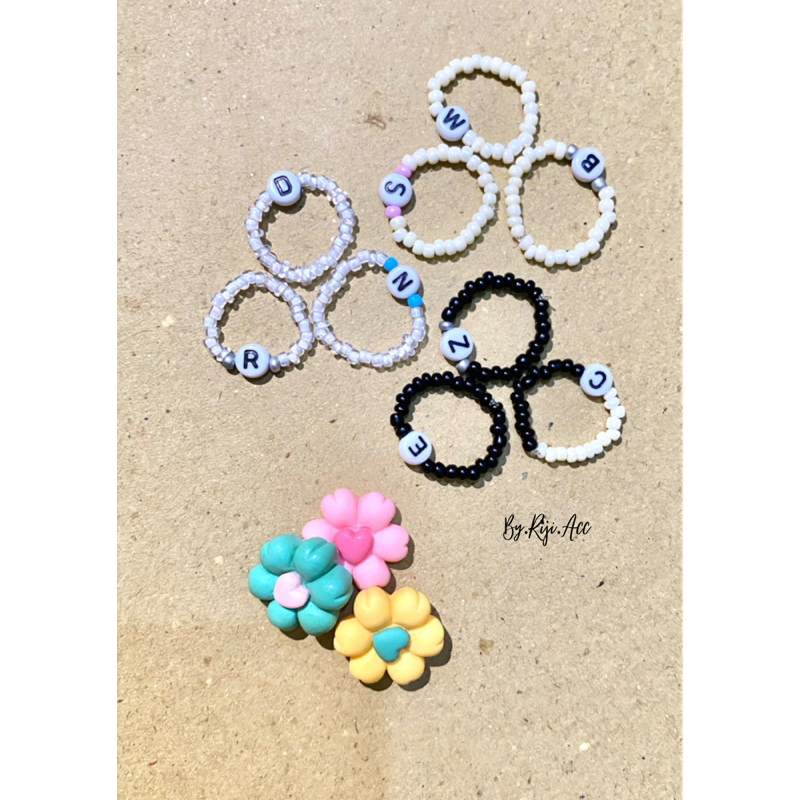 RING BEADS INISIAL | CINCIN MANIK HURUF ALPHABET | CINCIN BEADS KOREA | KOREAN RING BEADS