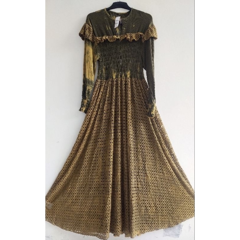 GAMIS BRUKAT SMOKE KERUT DADA Kombinasi RAJUT MELAR PAKET HEMAT 2 PCS