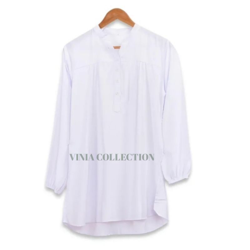 BLOUSE KATUN VISCOSE PUTIH 001 ATASAN WANITA JUMBO BLUS BIG SIZE