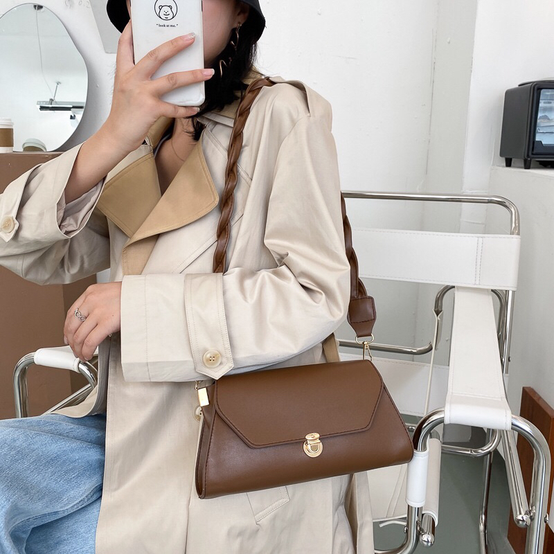 shoulder bag wanita branded import premium desain simple hand bag tas bahu