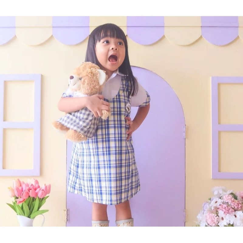 SERAGAM SEKOLAH ANAK KOREA KOTAK KOTAK