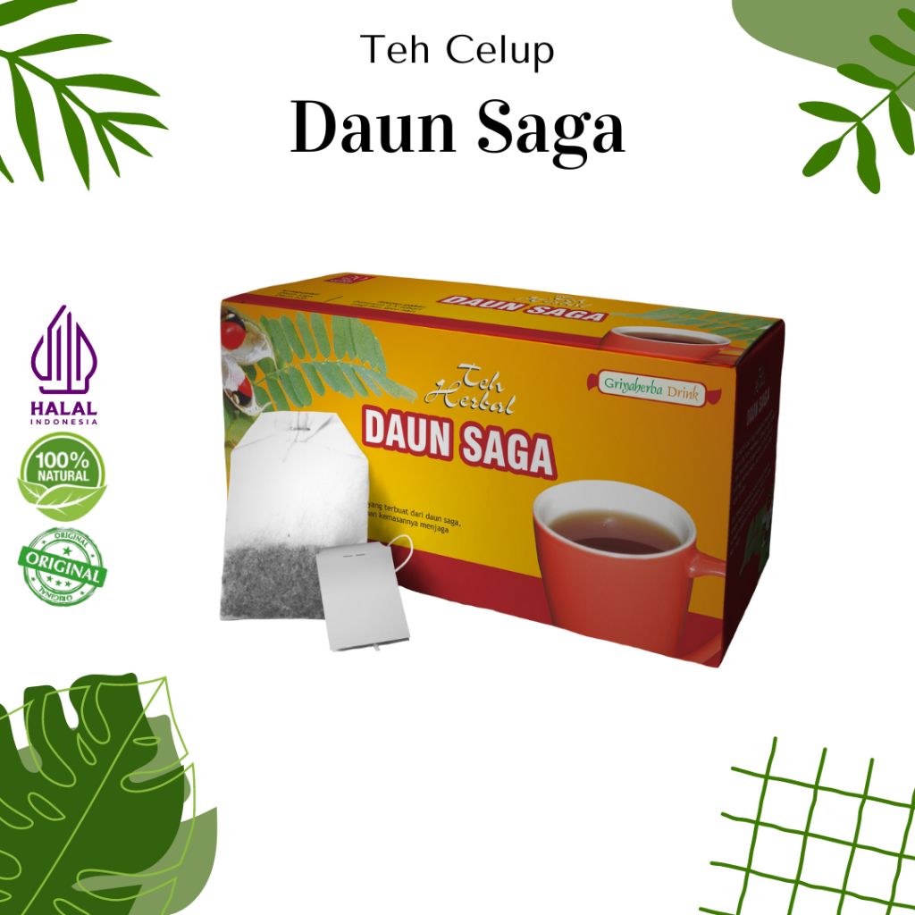 

Teh Herbal Daun Saga Teh celup Membantu meredakan panas dalam batuk diabetes halal BPOM