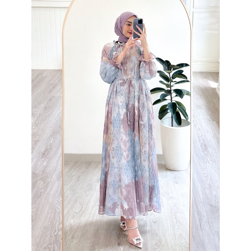 VABIA / AZBIA / ALMA / NAZWA / RUMI DRESS PLISKET HOMEY DRESS GAMIS KONDANGAN MURAH DRESS KOMBINASI 