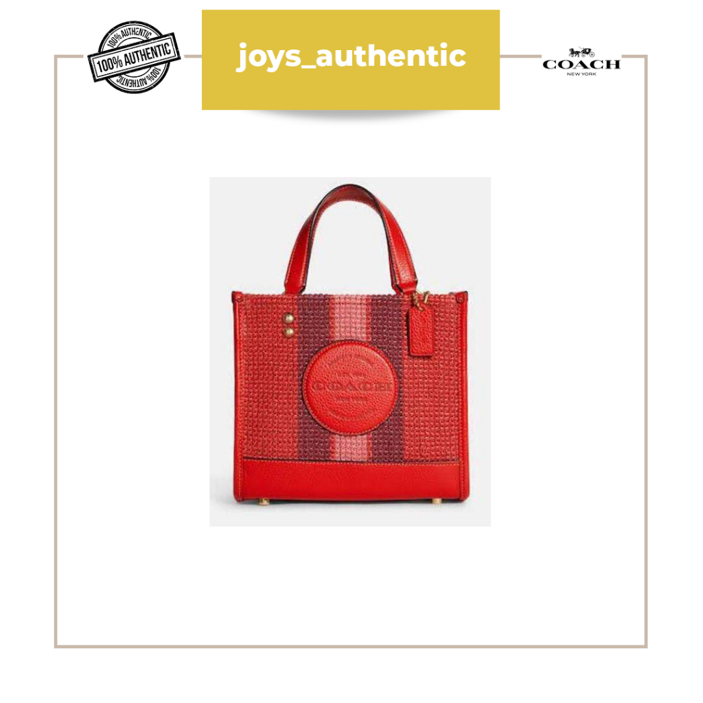 Tas wanita Coach dempsey tote 22 miami merah red multi woman bag authentic original