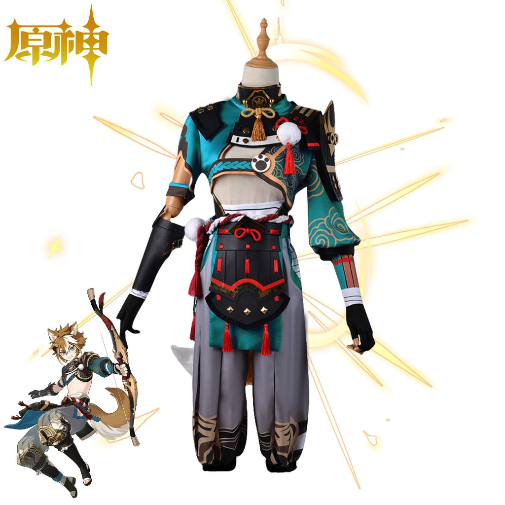 Game Genshin Impact Gorou Cosplay Costume Men Combat Uniform Fox Boy Costume Halloween Women Cosplay