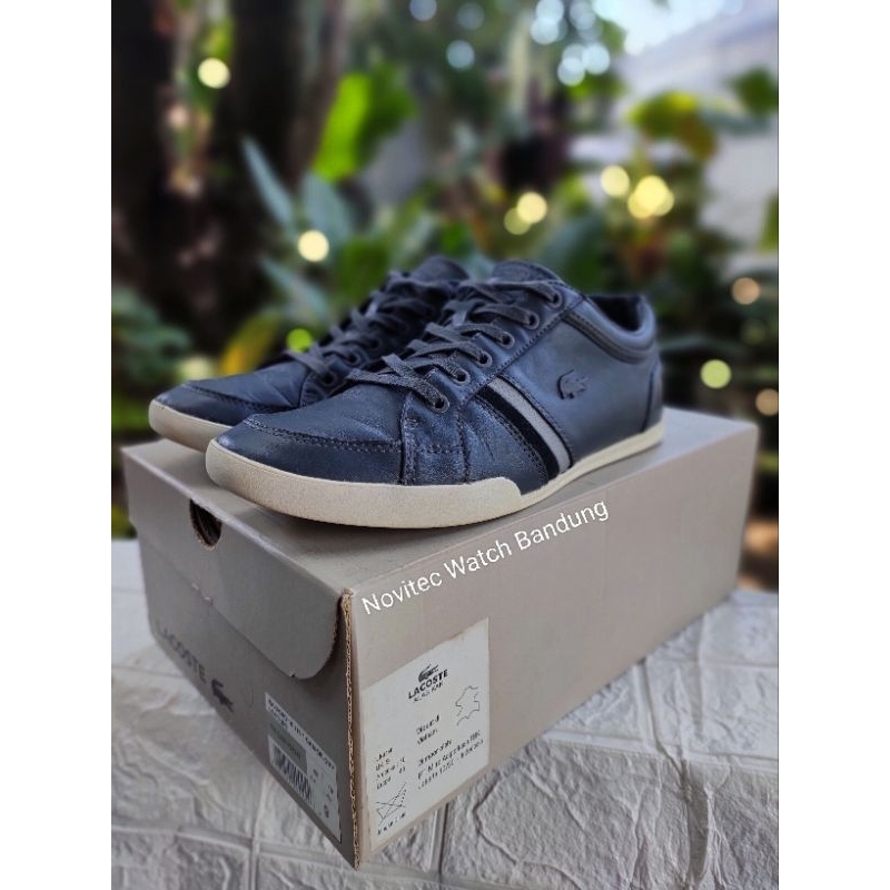 LACOSTE RAYFORD 101161 CAM DK GRY LEATHER Second Casual Sneakers sepatu bekas berkualitas Shoes Size