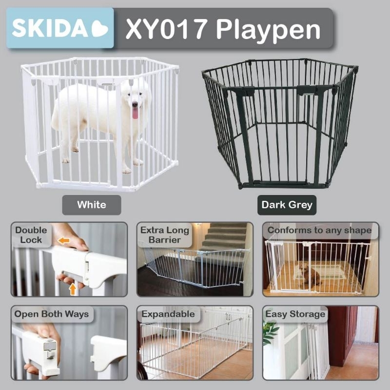 Kurungan Hewan XY017 Playpen Extra Long Safety Barrier Pet Cage