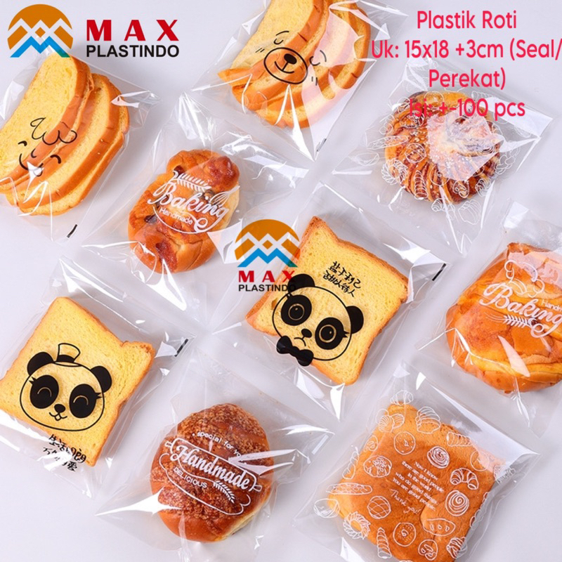 Plastik OPP roti motif / Plastik Bakery /Plastik Roti Lucu / Plastik OPP Roti 15x18 / Plastik Roti 1