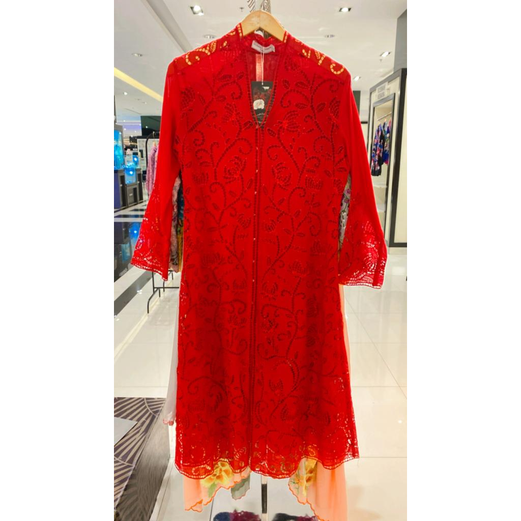 Kebaya Encim Panjang Lotus Swarosvky Krc Merah By Roemah Kebaya Vielga